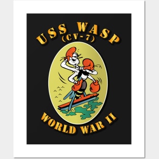 USS Wasp - CV-7 - WWII w Txt Posters and Art